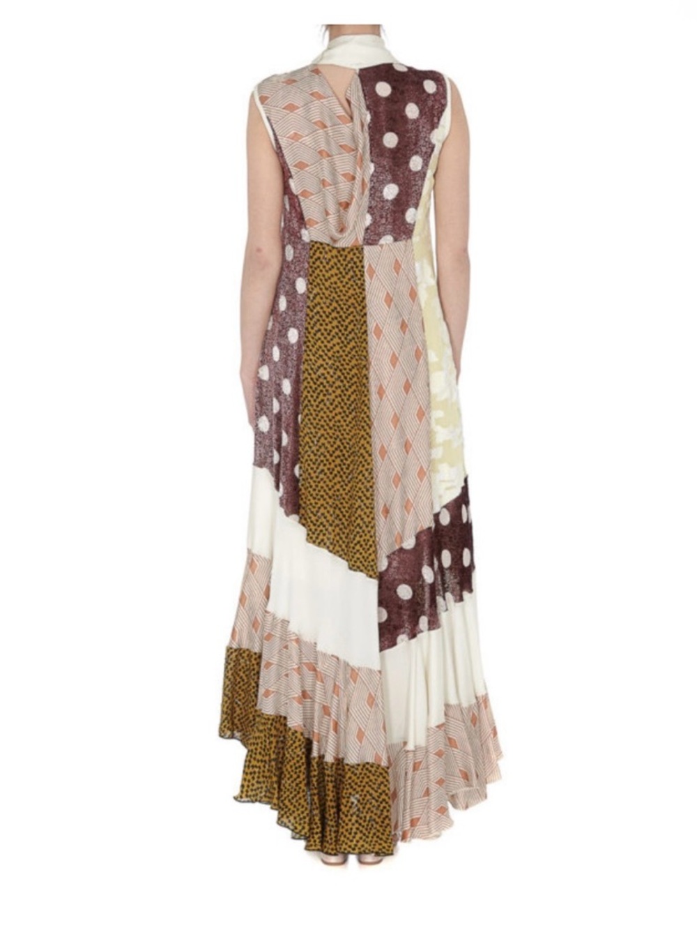 Golden Goose Daisy Satin Velvet Patchwork Maxi Dress Size Small NWOT - Picture 5 of 9